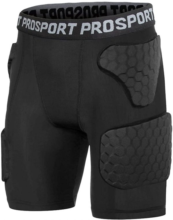 Tuoy Men’s Padded Compression Shorts Hip Protector Hip Tailbone Thigh Padding Girdle Tights